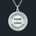 Custom Logo Text and Colours Your Necklace Gift<br><div class="desc">Custom Colours and Font - Your Logo or Photo Name Website or Custom Text Promotional Business or Personal Modern Stamp Design Necklace / Gift - Add Your Logo - Image - Photo or QR Code / Name - Company / Website or other Information / text - Resize and move or...</div>