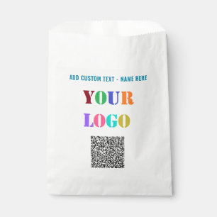 Custom Logo Text and QR Code Favour Bags Template