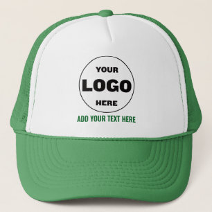 Custom Logo & Text Baseball Trucker Hat - Green