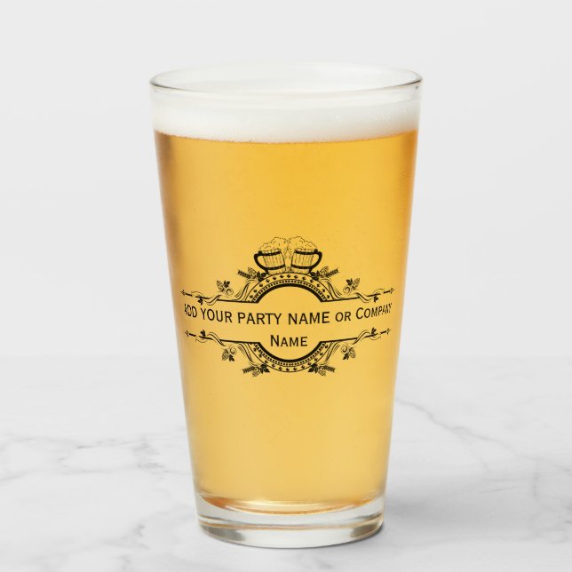 Custom Logo & Text Beer Glass (Front Filled)