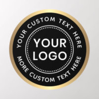 Custom logo text black golden gradient border