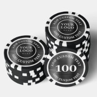 Custom Logo & Text Black Metallic Business Casino