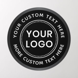 Custom logo text black or any colour grey border wall decal