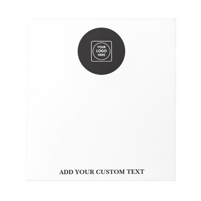 Custom Logo Text Business Branding Notepad (Front)