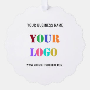 Custom Logo Text Business Christmas Ornament Card