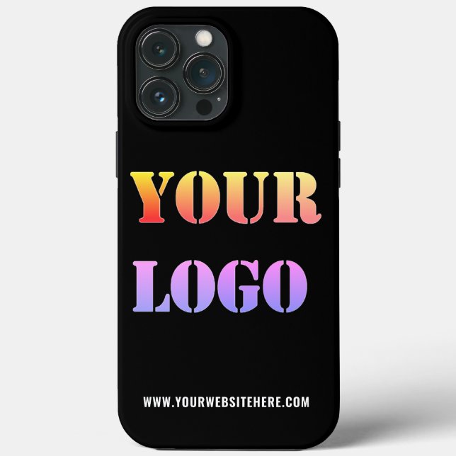 Custom Logo Text Business iPhone Case Choose Colou (Back)