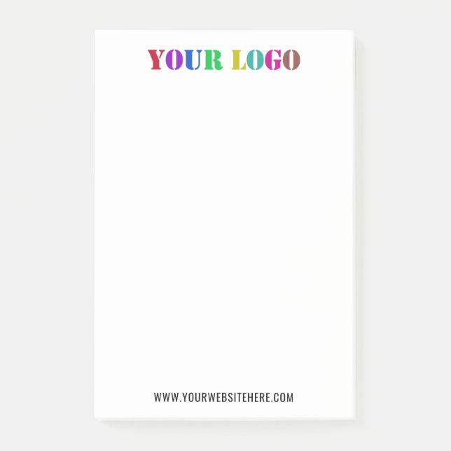 Custom Logo Text Business Post-it® Notes Template (Front)