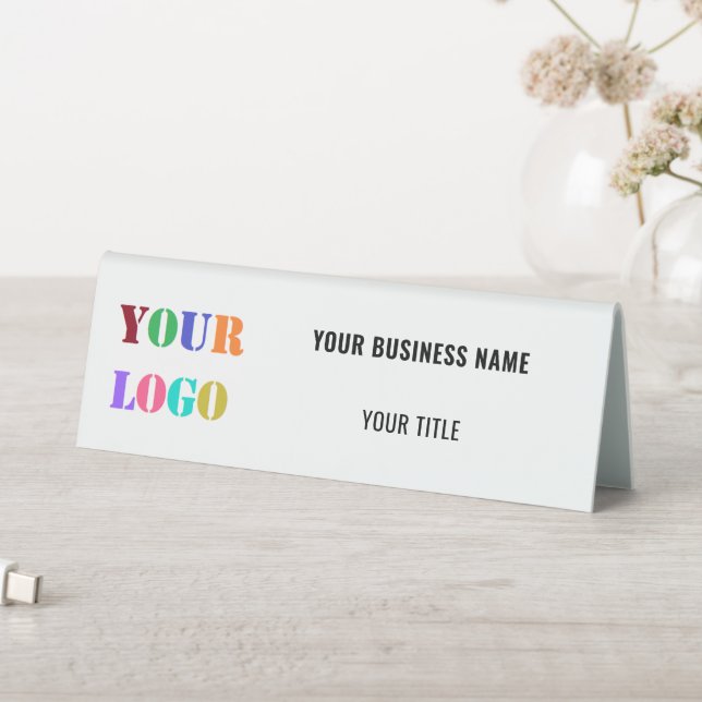 Custom Logo Text Business Table Tent Sign Template (In SItu (Table))