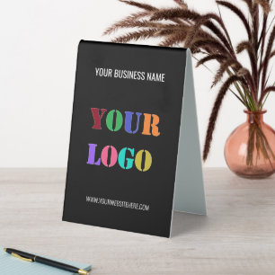 Custom Logo Text Business Table Tent Sign Template