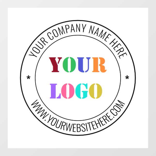 Custom Logo Text Business Window Cling Example (Sheet)