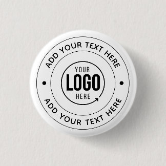 🔘 Custom Logo Text Button Personalised Pin-Badge