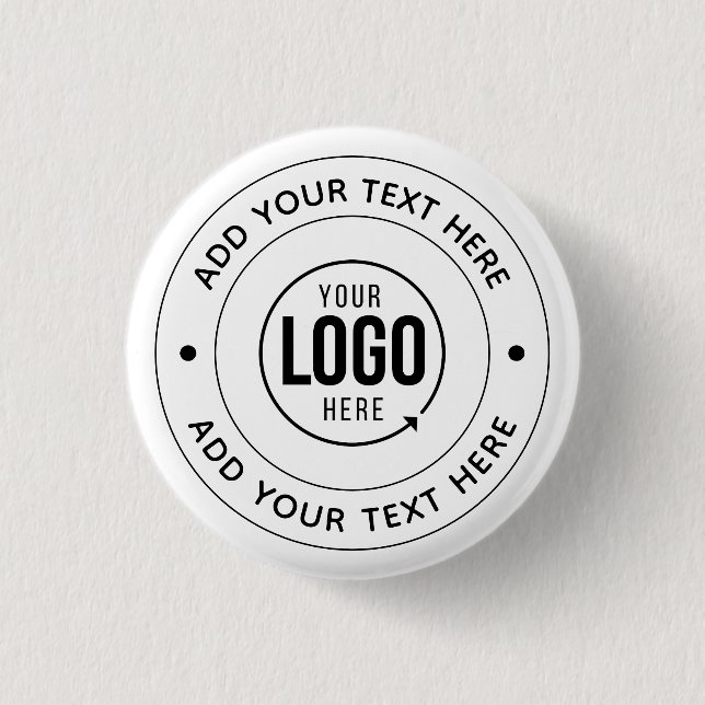 🔘 Custom Logo Text Button Personalised Pin-Badge (Front)