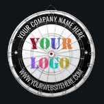 Custom Logo Text Info  Company Dart Board Template<br><div class="desc">Custom Colours and Fonts - Design Your Own Dartboards with Simple Personalised Your Company Logo and Name Website or Custom Text Professional Design Promotional Business Dart Board / Gift - Add Your Logo - Image or Photo - QR Code / Name - Company / Website or Phone , E-mail /...</div>