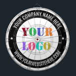 Custom Logo Text Info  Company Dart Board Template<br><div class="desc">Custom Colours and Fonts - Design Your Own Dartboards with Simple Personalised Your Company Logo and Name Website or Custom Text Professional Design Promotional Business Dart Board / Gift - Add Your Logo - Image or Photo - QR Code / Name - Company / Website or Phone , E-mail /...</div>