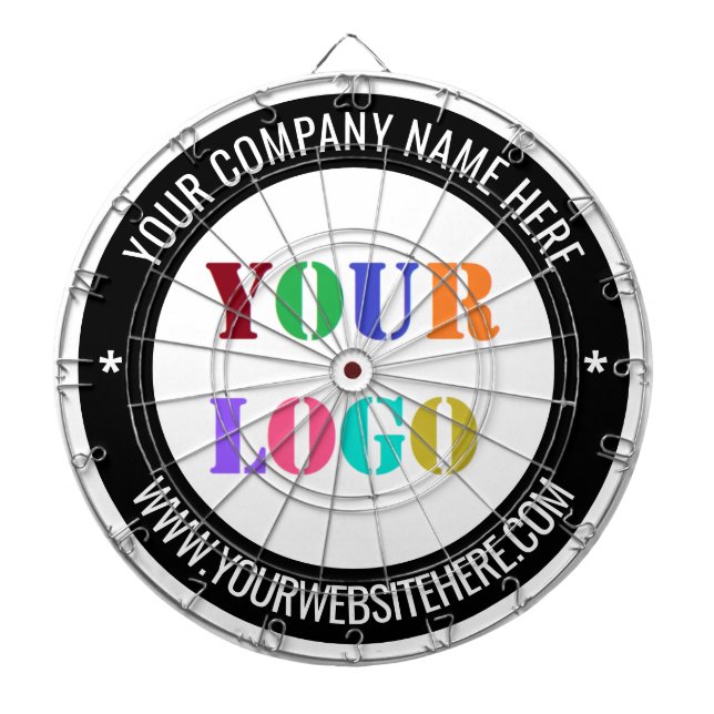 Custom Logo Text Info  Company Dart Board Template (Front)