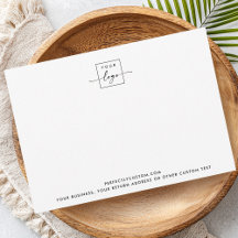 Custom logo text modern white business note card