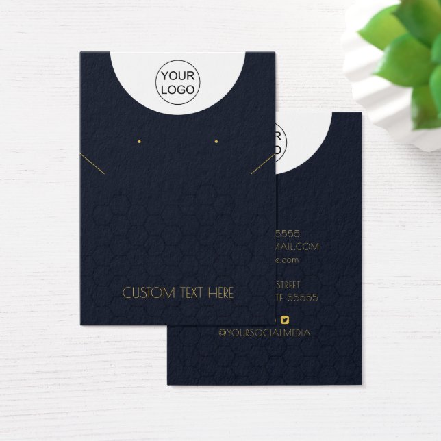 Custom Logo & Text Necklace Earring Display Card (Desk)