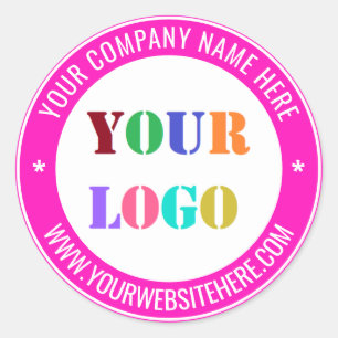 Custom Logo Text Round Sticker Example Your Colour