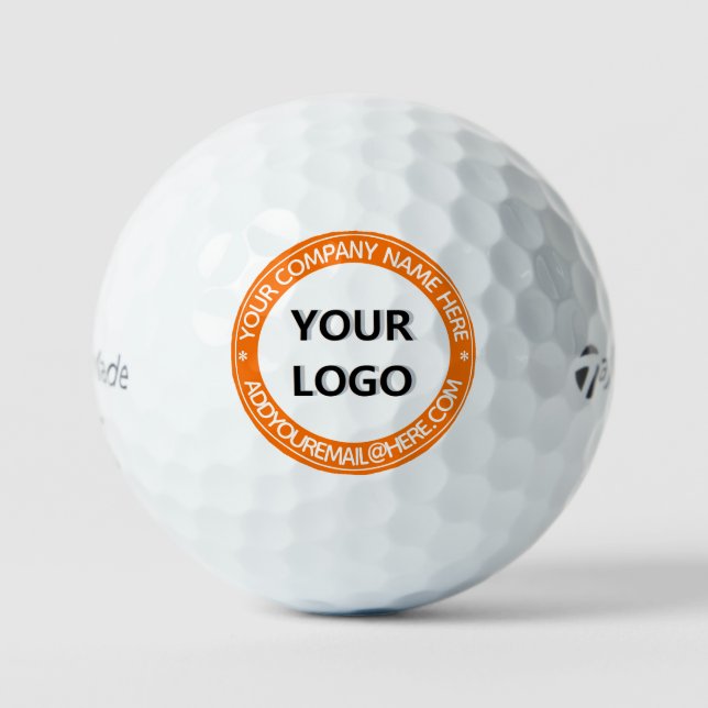 Custom Logo Text Stamp Golf Balls - Choose Colours (Front)