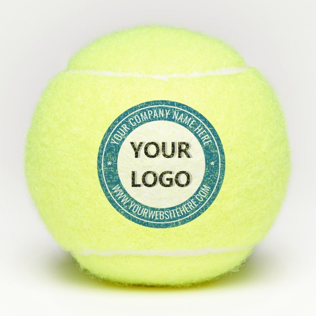 Custom Logo Text Stamp Tennis Balls - Your Colours (Front)