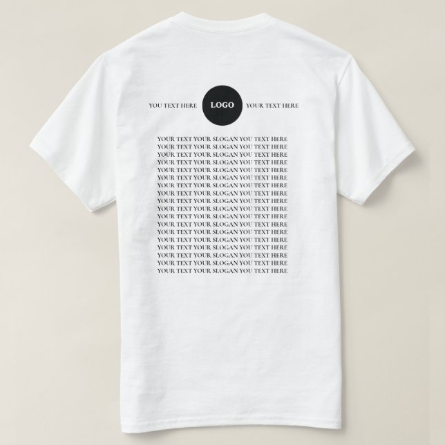 Custom Logo Text  T-Shirt (Design Back)