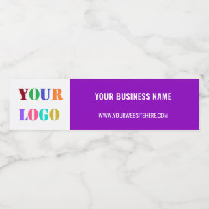 Custom Logo Text Water Bottle Label Choose Colours