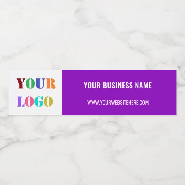 Custom Logo Text Water Bottle Label Choose Colours (Single Label)