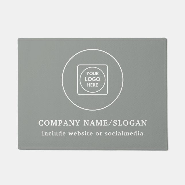 Custom Logo Text Welcome Business doormat (Front)