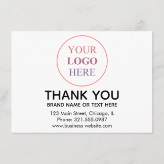 Custom Logo – Thank You For Choosing Us Enclosure Card