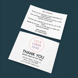 Custom Logo – Thank You For Choosing Us Enclosure Card