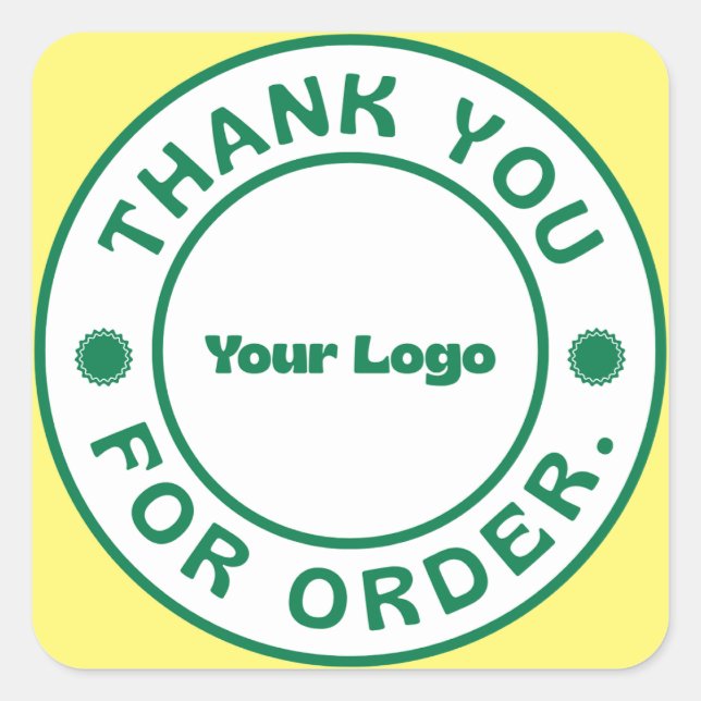 Custom Logo Thank You For Your Order Sticker  (Front)