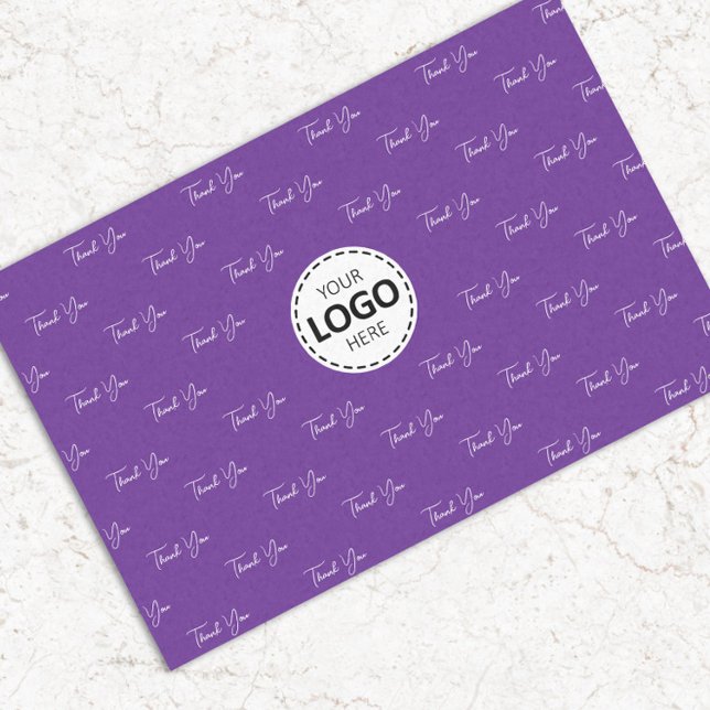 Custom Logo Thank You Pattern Purple Tissue Paper (Creator Uploaded)