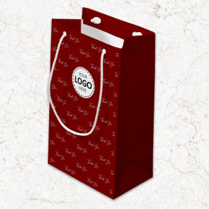 Custom Logo Thank You Pattern Red Small Gift Bag