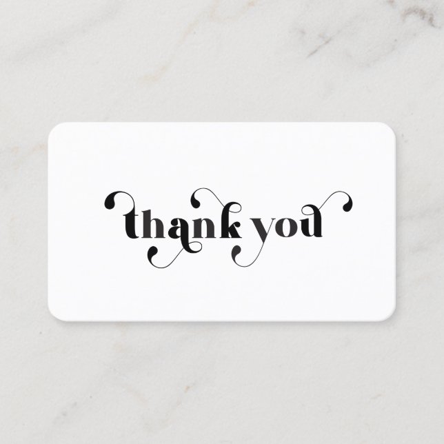 Custom logo Thank You Retro Bold Typography  Business Card (Front)