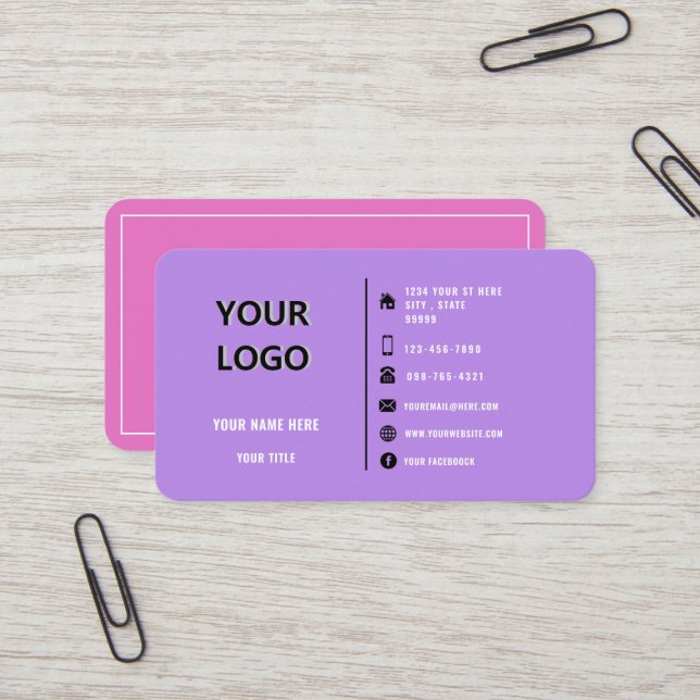 Custom Logo Two Colour Business Card Choose Colour (Front/Back In Situ)