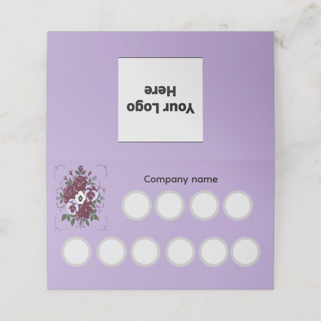 Custom Logo Violet 20 Point  Loyalty Card (Outside Unfolded)
