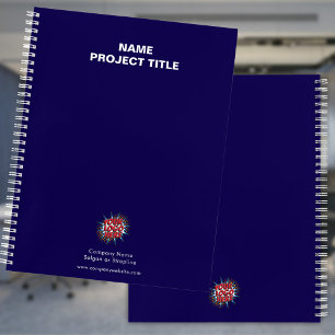 Custom Logo, Webiste, Name, Blue Notebook