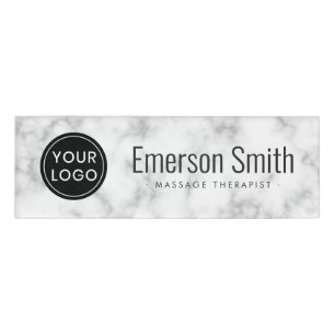 Custom logo white professional magnetic name tags