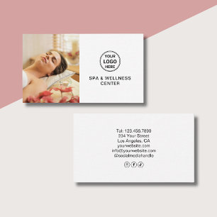 Custom Logo White Spa Wellness Centre Professional Business Card
