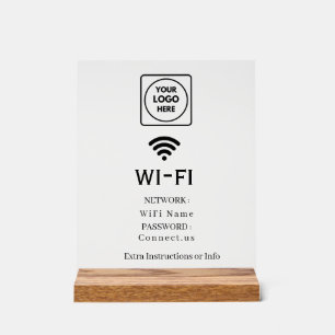 Custom Logo Wi-Fi Network Password Display Sign