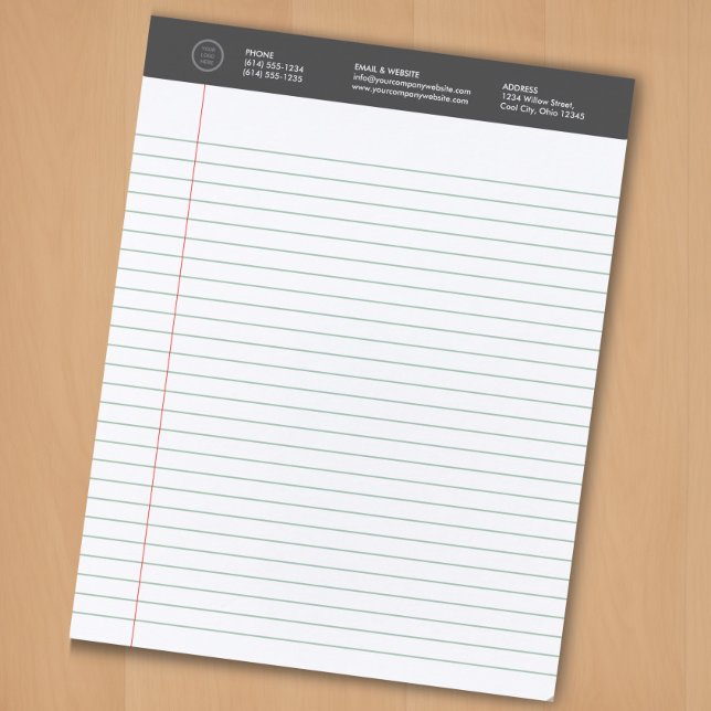 Custom Logo Wide Ruled Tear-out Business Writing Notepad (Creator Uploaded)