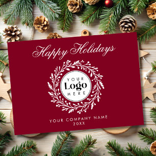 Custom Logo Wine Christmas Business Thank You Card