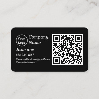 Custom logo with QR code and social media icons Bu Business Card