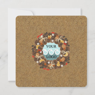 Custom logo wooden business holiday card