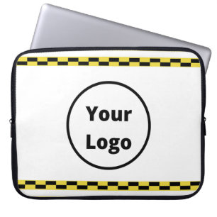 Custom logo yellow and black blocks laptop sleeve