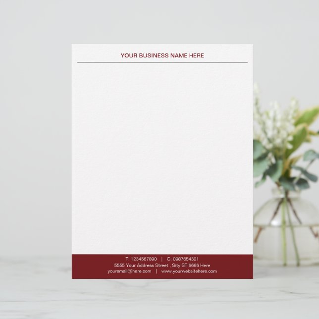 Custom Logo Your Business Name Personalised Modern Letterhead (Standing Front)