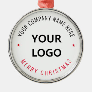 Custom Logo Your Business Office Christmas Party Metal Ornament
