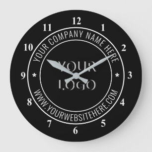 Custom Logo Your Business Office Stamp Personalise Large Clock