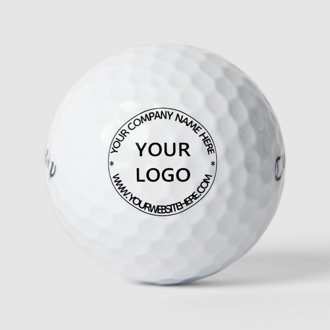 Custom Logo Your Business Stamp Personalised Golf Balls (Front)
