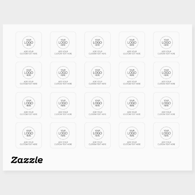 Custom Logotipo Store & Business Square Sticker (Sheet)